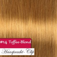 160g Clip in Extensions Echthaar Toffee blond #14