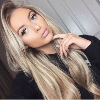 Clip-in-Extensions Set aus Echthaar in 55cm fr Haarverdichtung und Haarverlngerung! MixBlond 260g #27/613