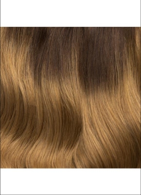 Ponytail 100% Echthaar 50cm Lnge Ombre Lightbrown T2/4