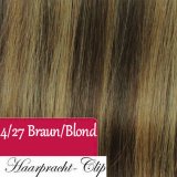 160g Clip in Extensions Echthaar 10 Teiliges Set Goldbraun #4/27