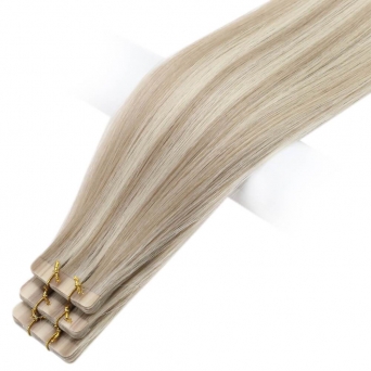 Tape Extensions - Echthaar Balayage Blond Mix 18-22-60 40x Tape on Extensions