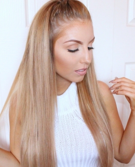 120g Clip in Extensions Echthaar 8 Teiliges Set MixBlond #27/613