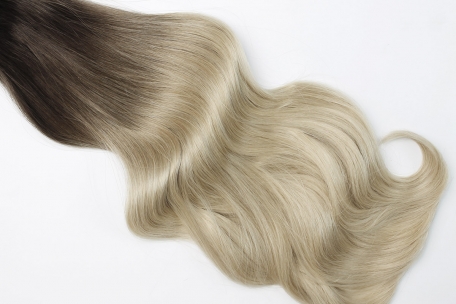 Clip in Extensions Echthaar Set Ombre Braun Blond #4/613 160g