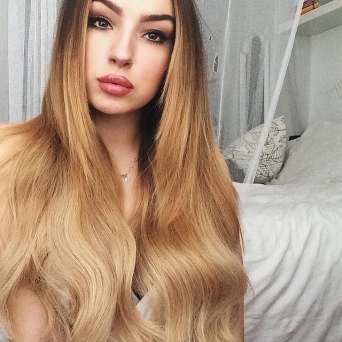 Clip in Extensions Echthaar Set Ombre Honey Brown #T8-14 160g