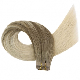 Tape Extensions - Echthaar #8/60 Ombre BrownBlond t 40x Tape on Extensions 100g
