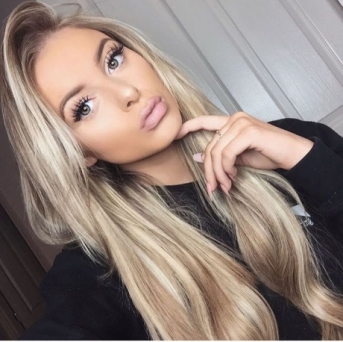 Clip-in-Extensions Set aus Echthaar in 55cm fr Haarverdichtung und Haarverlngerung! MixBlond 260g #27/613