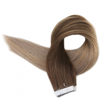 Tape Extensions - Echthaar #6/18 Ombre Brown-Light 20x Tape on Extensions
