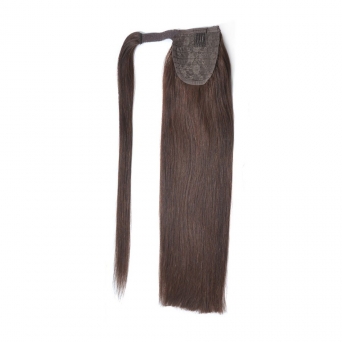 Ponytail 100% Echthaar 70cm Lnge Dunkel Braun#2