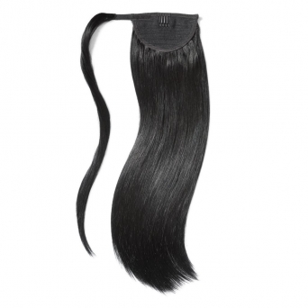 Ponytail 100% Echthaar 70cm Lnge Schwarz