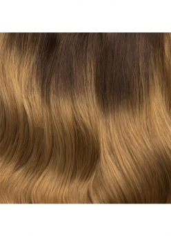 Ponytail 100% Echthaar 50cm Lnge Ombre Lightbrown T2/4