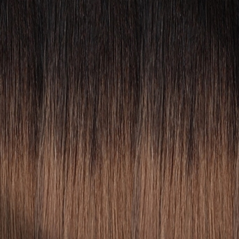 nahtlose  Clip in Extensions Echthaar Set 55 cm Ombre Darkbrown Ombre light #T2/6 Set 320g
