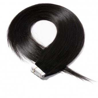 Tape Echthaar Extensions #1 Schwarz 40x Tape Extensions 100g