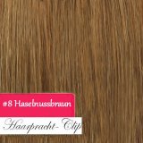 Clip in Extensions Echthaar 300g, 60 cm Haarverlngerung#8 Haselnussbraun